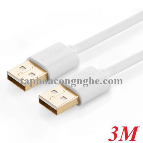 Ugreen 30135 3M màu Trắng Cáp 2 đầu USB 2.0 vỏ nhựa PVC US102 30030135